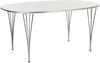 Fritz Hansen Super Elips Table Chrome 100 x150 cm, biały laminat