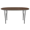 Fritz Hansen Superellipse Dining Table Black/Walnut Veneer, 150x100 Cm