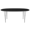 Fritz Hansen Superellipse Dining Table Chrome/Black Fenix Laminates, 180x120 Cm