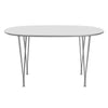 FRITZ HANSEN SUPERILIPSE TABLE STALE Chrome/White Fenix ​​Laminates, 135x90 cm