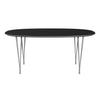 Fritz Hansen Superellipse Dining Table Grey Powder Coated/Black Fenix Laminates, 170x100 Cm