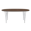 Fritz Hansen Superellipse Dining Table Silver Grey/Walnut Veneer, 170x100 Cm