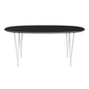 Fritz Hansen Superellipse Dining Table White/Black Fenix Laminates, 170x100 Cm