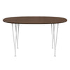 Fritz Hansen Superellipse Dining Table White/Walnut Veneer With Walnut Edge Table, 135x90 Cm