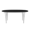 Fritz Hansen Superellipse Extending Table Grey Powder Coated/Black Fenix Laminates, 270x100 Cm