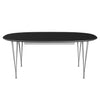 Fritz Hansen Superellipse Extending Table Grey Powder Coated/Black Fenix Laminates, 300x120 Cm