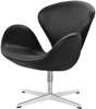 Fritz Hansen Svanen Lounge Chair Leather, Elegance Black