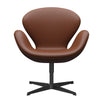  Swan Lounge czarny lakier/aura cognac