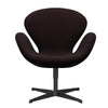  Swan Lounge Chair Black Lacquered/Christianshavn Dark Red Uni