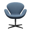  Swan Lounge Chair Black Lacquered/Christianshavn Light Blue