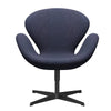 Fritz Hansen Swan Lounge, czarny lakier/Divina MD Cool Grey