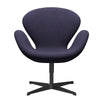 FRITZ HANSEN SWAN SALOUNGE czarny lakier/Divina MD Dusty Blue