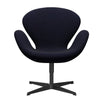 Fritz Hansen Swan Lounge, czarny lakier/Divina MD Navy Dark