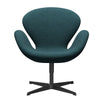  Swan Lounge czarny lakier/Divina MD Turquoise Dark