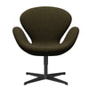  Swan Lounge Chair Black Lacquered/Divina Melange Dusty Olive