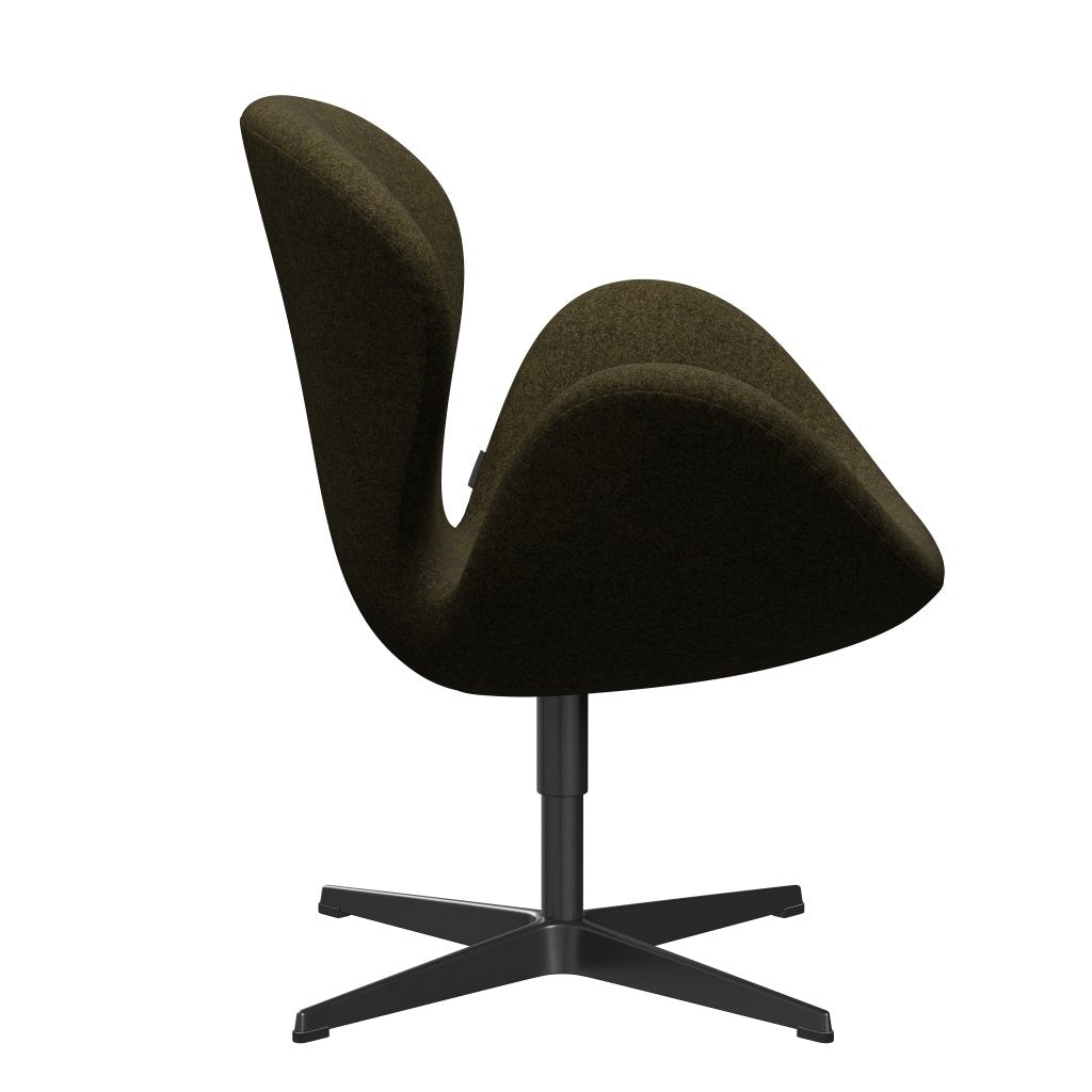 [product_category]-Fritz Hansen Swan Lounge Chair, Black Lacquered/Divina Melange Dusty Olive-Fritz Hansen-3320-DIM467-BLLA-FRI-3