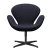  Swan Lounge Chair Black Lacquered/Divina Melange Grey/Purple