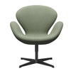 FRITZ HANSEN SWAN SALOUNGE czarny lakier/Divina Melange Light Green