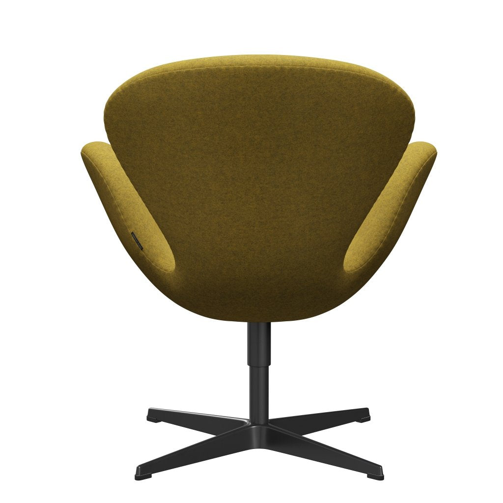 [product_category]-Fritz Hansen Swan Lounge Chair, Black Lacquered/Divina Melange Yellow-Fritz Hansen-3320-DIM427-BLLA-FRI-4