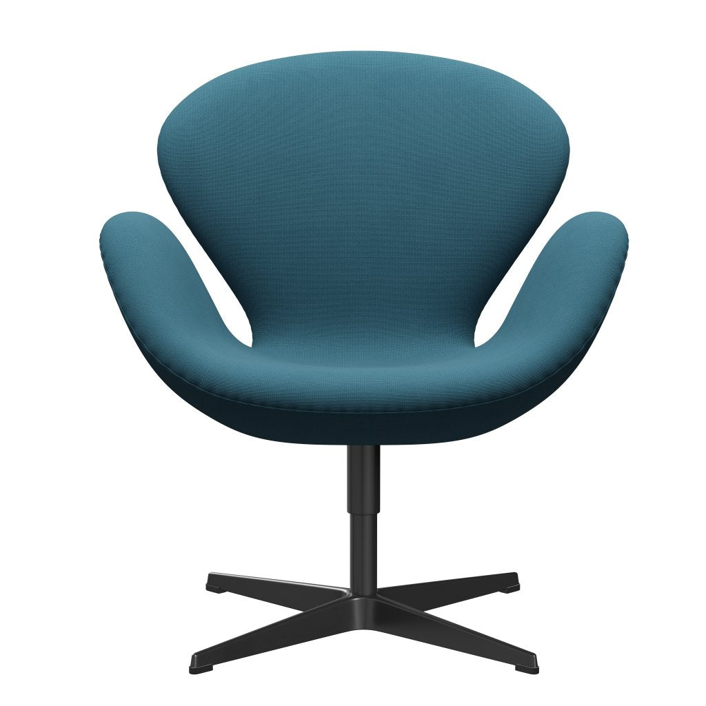 [product_category]-Fritz Hansen Swan Lounge Chair, Black Lacquered/Fame Blue Green-Fritz Hansen-3320-F67069-BLLA-FRI-1