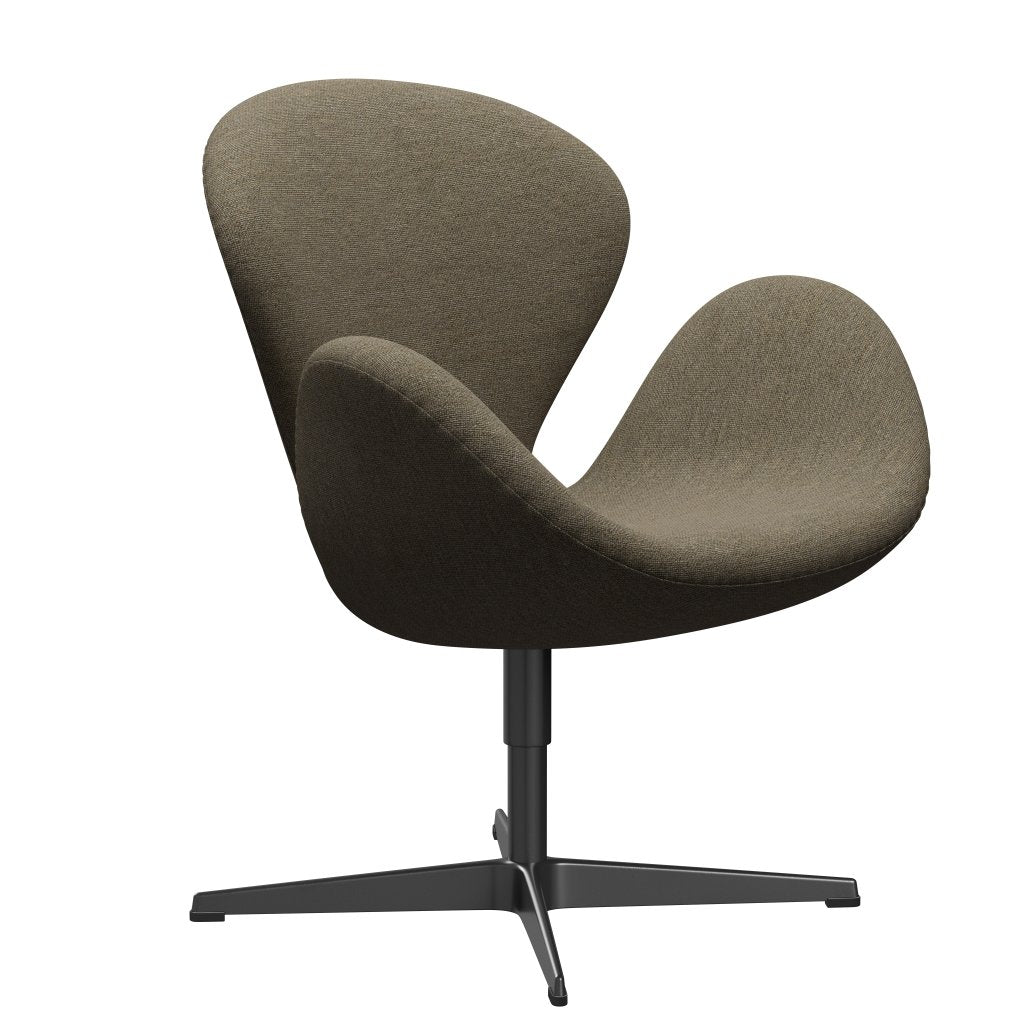 [product_category]-Fritz Hansen Swan Lounge Chair, Black Lacquered/Hallingdal Grey/Brown-Fritz Hansen-3320-HAL227-BLLA-FRI-2