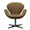 Fritz Hansen Swan Lounge Chair, Black Lacquered/Re Wool Mustard/Natural