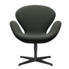 Fritz Hansen Swan Lounge, czarny lakier/Rime Brown/Moss Green