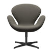 Fritz Hansen Swan Lounge Chair, Black Lacquered/Rims Dark Grey/Beige