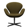 Fritz Hansen Swan Lounge, czarny lakier/Steelcut Army Green