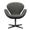  Swan Lounge Chair Black Lacquered/Steelcut Grey