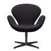  Swan Lounge Chair Black Lacquered/Steelcut Violet Dark