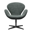  Swan Lounge Chair Black Lacquered/Sunniva Black/White