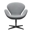  Swan Lounge Chair Black Lacquered/Sunniva Light Grey/Light Blue