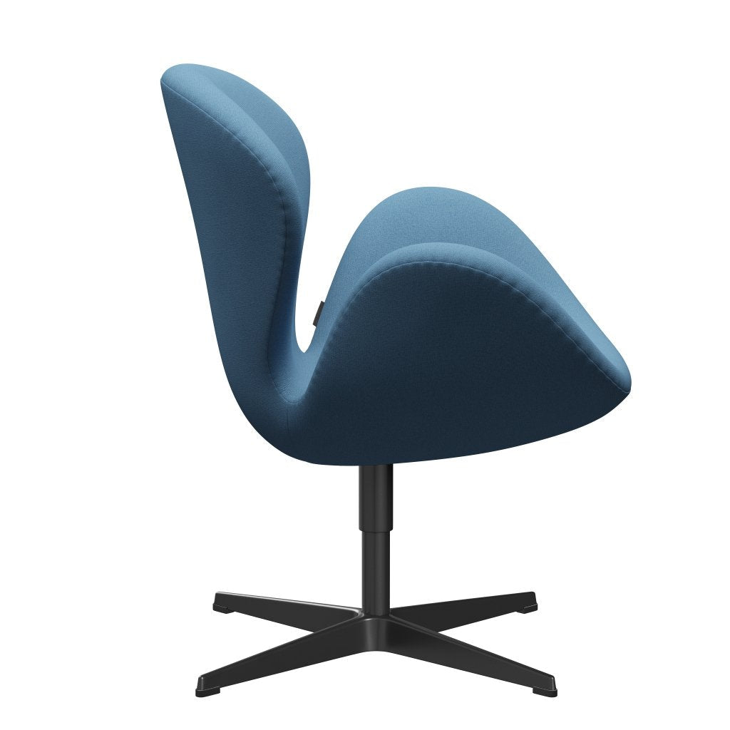 [product_category]-Fritz Hansen Swan Lounge Chair, Black Lacquered/Tonus Pastel Blue-Fritz Hansen-3320-TON508-BLLA-FRI-3