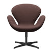  Swan Lounge Chair Black Lacquered/Tonus Violet Grey