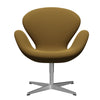  Swan Lounge Chair Satin Brushed Aluminium/Capture Mustard Dark