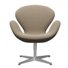  Swan Lounge Chair Satin Brushed Aluminium/Capture Sand