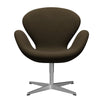  Swan Lounge Chair Satin Brushed Aluminium/Divina Brown (984)