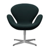  Swan Lounge satynowe szczotkowane aluminium/Divina Dark Green (886)