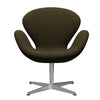  Swan Lounge Chair Satin Brushed Aluminium/Divina Melange Dusty Olive