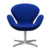  Swan Lounge Chair Satin Brushed Aluminium/Divina Melange Electric Blue