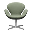  Swan Lounge Chair Satin Brushed Aluminium/Divina Melange Light Green