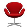  Swan Lounge satynowe szczotkowane aluminium/Divina Red (623)