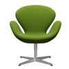  Swan Lounge Chair Satin Brushed Aluminium/Fame Green