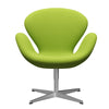  Swan Lounge Chair Satin Brushed Aluminium/Fame Neon Green