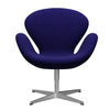  Swan Lounge Chair Satin Brushed Aluminium/Hallingdal Violet Dark