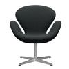  Swan Lounge Chair Satin Brushed Aluminium/Steelcut Carbon