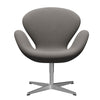  Swan Lounge Chair Satin Brushed Aluminium/Steelcut Medium Grey