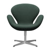  Swan Lounge Chair Satin Brushed Aluminium/Steelcut Trio Dusty Green