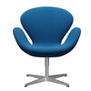  Swan Lounge Chair Satin Brushed Aluminium/Steelcut Trio Turquoise/Blue